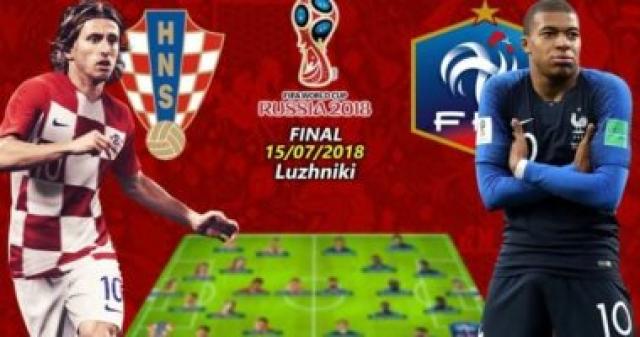شاهد بالفيديو.. فرنسا تصارع كرواتيا على اعتلاء عرش العالم بنهائى المونديال