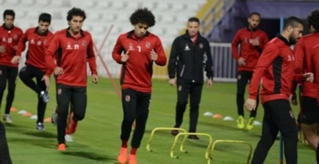 تقسيمة قوية للاعبي الأهلي في المران الصباحي