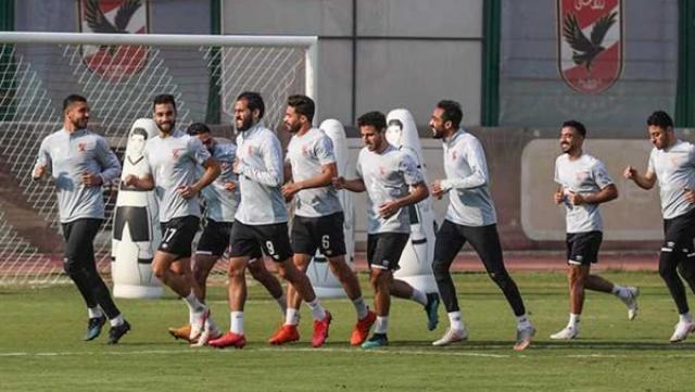 تدريبات بدنية قوية للاعبي الأهلي قبل مواجهة سيمبا
