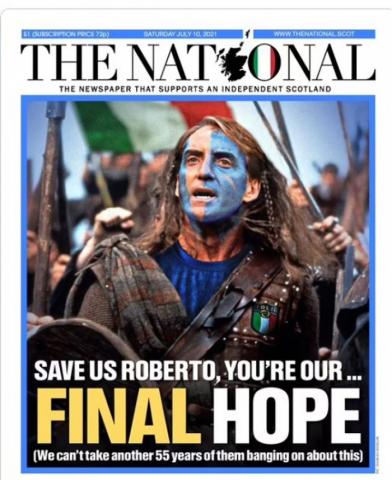 صحيفه إسكتلندية تستنجد بمدرب إيطاليا قبل نهائي اليورو